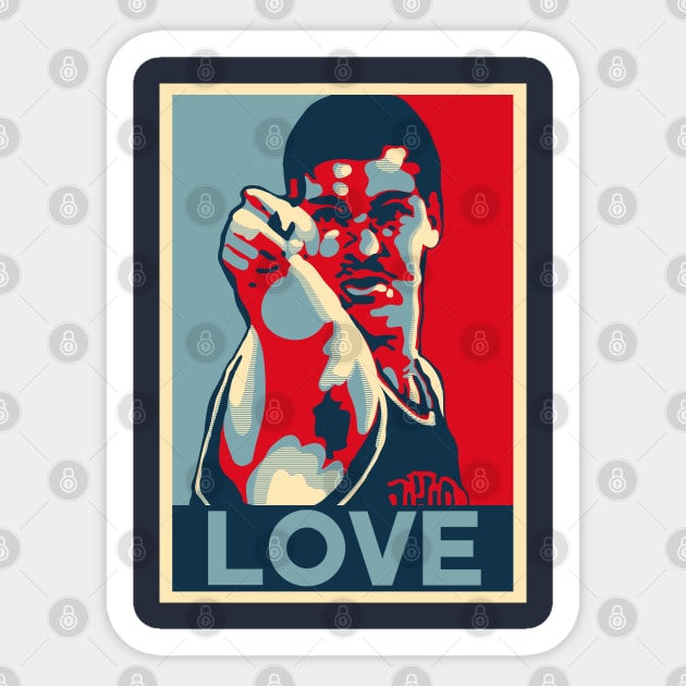 Bill Laimbeer Love Obama Hope Large Print Sticker by qiangdade